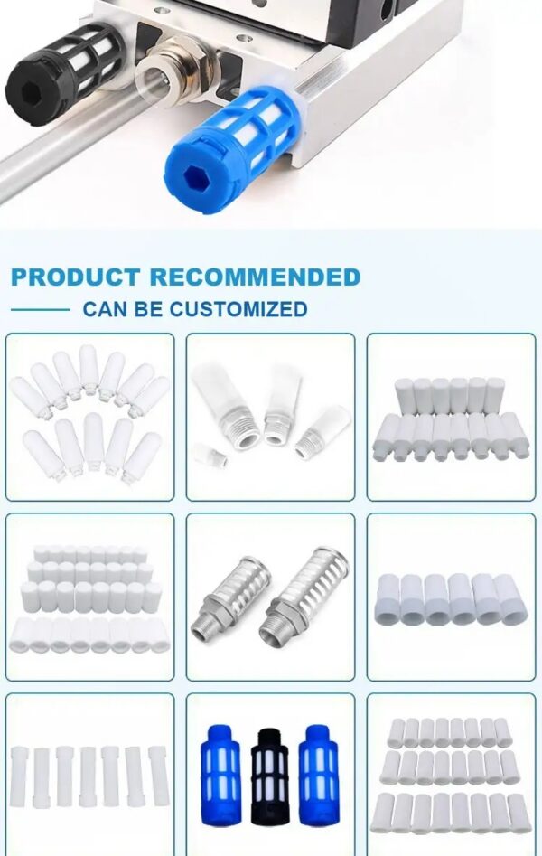 Pneumatic Plastic Muffler Silencer with Sound Absorbing