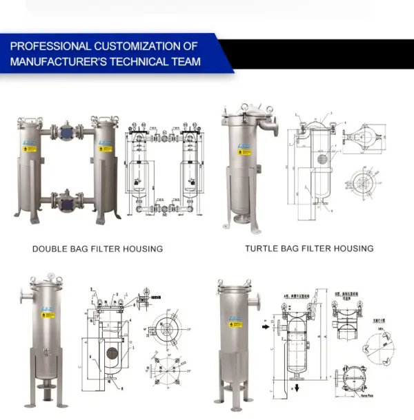 Stainless Steel SS304 316L Single Bag Filter Housing Stainless Steel SS304 316L Single Bag Filter Housing